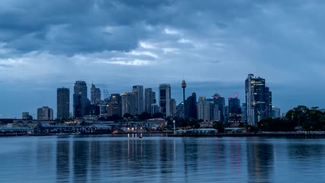 generic-modern-cityscape-timelapse-in-night-with-boat