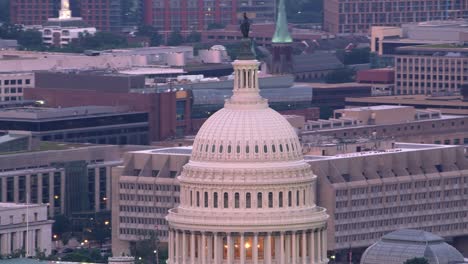 Close-up-aerial-view-of-the-Capital-Dome-and-Washington-D.C.