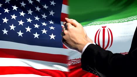 United-States-sanctions-Iran,-chained-arms,-political-or-economic-conflict