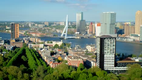 Ansicht-der-Stadt-Rotterdam-und-der-Erasmusbrücke-Erasmusbrücke