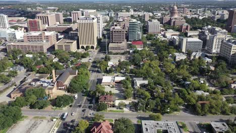 Aerial-of-Downtown-Austin,-Texas