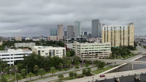 Aerial-of-Downtown-Tampa,-Florida