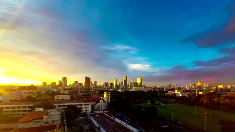 Philippinen-Manila-skyline-Sonnenuntergang-Zeitraffer