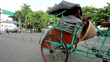 transportation-with-cyclo-in-indonesia