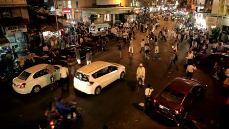 Indios-en-las-calles-de-Mumbai,-India.