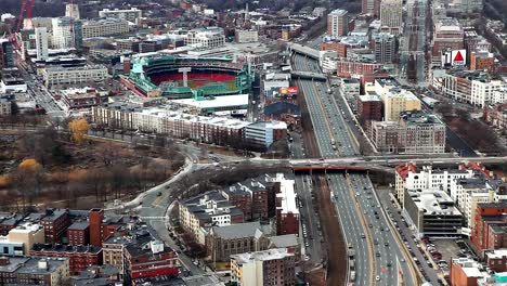 Gran-vista-aérea-de-la-ciudad-de-Boston,-Massachussets