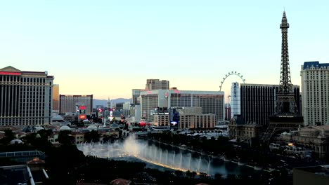 Las-Vegas-Bellagio-agua-mostrar-al-atardecer