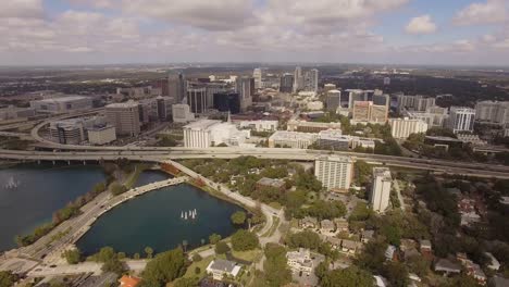 Vista-aérea-de-la-ciudad,-del-centro-de-la-ciudad-de-Orlando