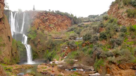 Ouzoud-Waterfalls-located-in-the-Grand-Atlas-village-of-Tanaghmeilt,-in-the-Azilal-province-in-Morocco,-Africa