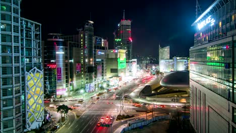 Seoul-City-Night-Shopping-Bereich-Timelapse