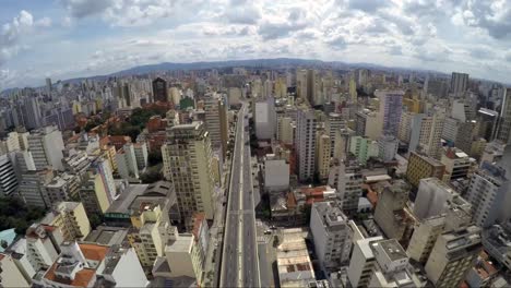 Flying-Over-Minhocao-Viaduct,-São-Paulo,-Brazil