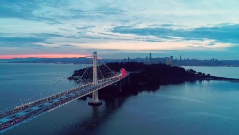 Aerial-video-of-the-Bay-Bridge-and-San-Francisco-skyline