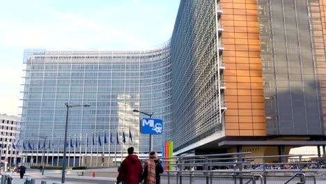 European-Commission-Building-In-Brussels,-Belgium,-Politics,-Political,-Economy