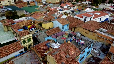 Aerial/Drone-view-of-downtown-Bogotá,-Colombia-2