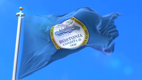 Flag-of-Boston-city,-city-of-United-States-of-America---loop