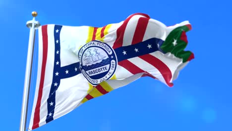 Flag-of-Tampa-city,-city-of-United-States-of-America---loop