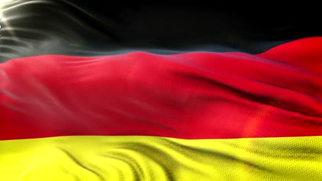 Flagge-Deutschlands-winken-auf-Sonne.-Seamless-Loop-mit-hochdetaillierten-Stoff.-Schleife-fertig-in-4-k-Auflösung.