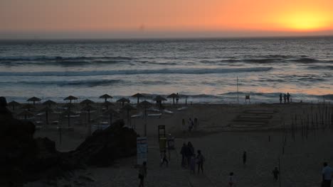 Timelapse-of-Guincho-beach-in-Cascais,-Portugal