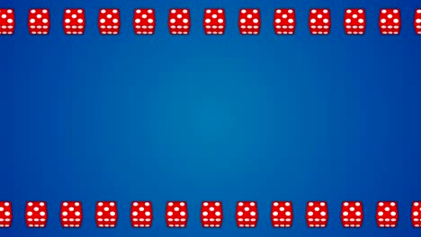 Red-dice-cubes-casino-gambling-blue-border-frame-background
