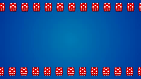 Roter-Würfel-Würfel-Glückspiel-Rahmenhintergrund-blauer-Rand