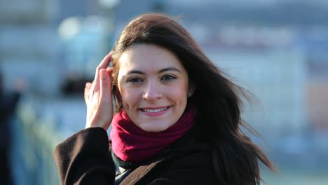 Happy-woman-looking-towards-vista.-Young-woman-looks-to-landscape