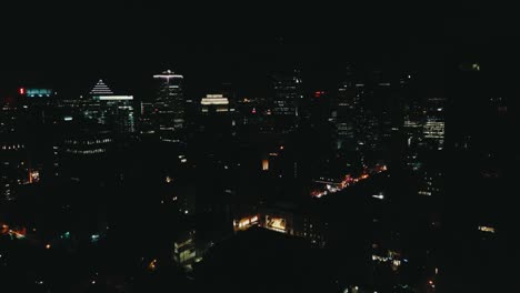 Aerial-footage-of-Montreal-Canada-by-night