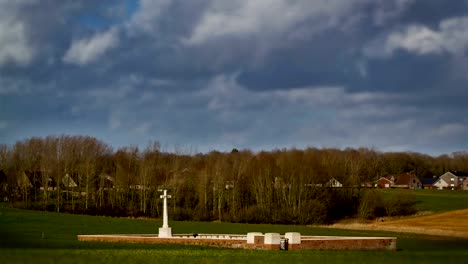 Lapso-de-tiempo-de-guerra-mundial-un-cementerio-militar-británico