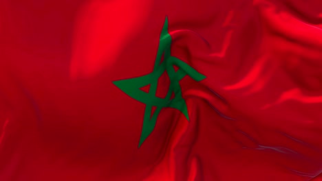 Morocco-Flag-Waving-in-Wind-Slow-Motion-Animation-.-4K-Realistic-Fabric-Texture-Flag-Smooth-Blowing-on-a-windy-day-Continuous-Seamless-Loop-Background.