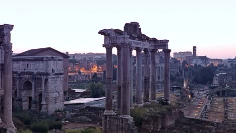 Zeitraffer.-Ruinen-des-Forum-Romanum,-Rom,-Italien.