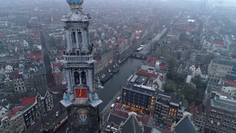 Aerial-view-of-city-in-haze