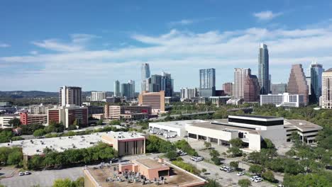 Aerial-of-Downtown-Austin,-Texas