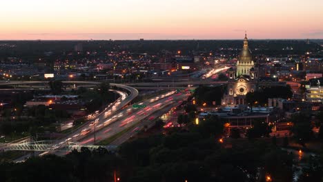 Sunset-Traffic-Next-to-Large-Church