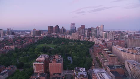 Aerial-view-of-Boston-at-sunset.