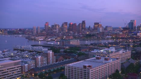 Aerial-view-of-Boston-at-sunset.