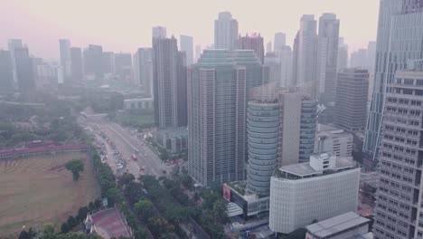 Aerial-shot-of-Downtown-Jakarta-in-the-Morning