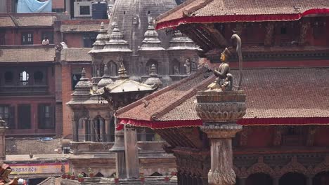 Monument-and-Ancient-Buildings-at-Patan-Durbar-Square,-Kathmandu,-Nepal