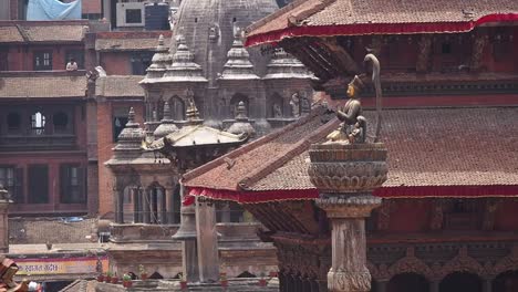 Monument-und-alte-Gebäude-in-der-Durbar-Square-Patan,-Kathmandu,-Nepal