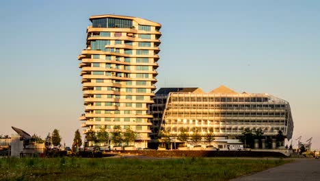 hamburg-moderne-Architektur-Sonnenuntergang-Spiegelreflexkameras-timelapse