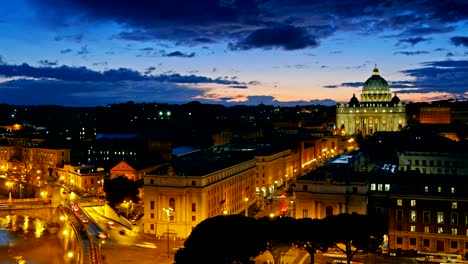 SSt.---Peter\'s-Basílica,-Vaticano.---Roma,-Italia.---lapse-de-tiempo