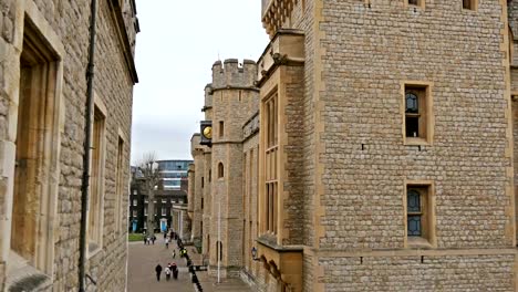 People-walking-in-between-the-two-big-towers