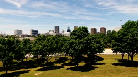 Aerial-Footage-Elevates-over-Highway-State-Capital-Atlanta-GA-USA