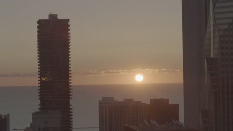 Sun-Rising-over-the-Lake-Michigan