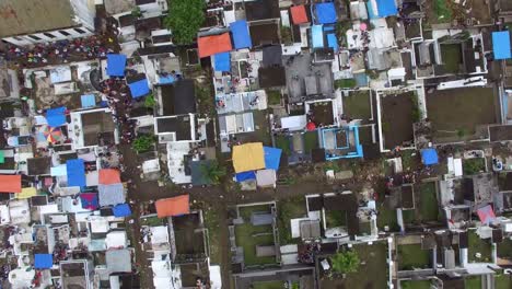 Messy-city-public-cemetery-parking-lot.-Turning-right-Drone-Aerial-Shot