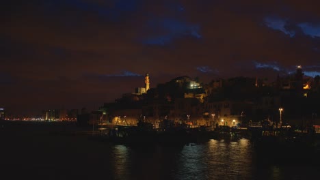 Jaffa-Hafen-Nacht-zu-Tag-Zeitraffer