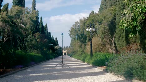 Shooting-360-degrees-video-in-Bahai-gardens.-Acre,-Israel