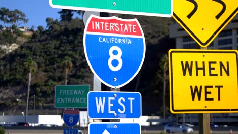 Interstate-8-overhead-freeway-sign-in-4k-slow-motion