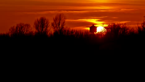 Guerra-mundial-un-cementerio-militar-británico-lapso-al-atardecer