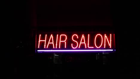 Neon-Anblick---Friseursalon