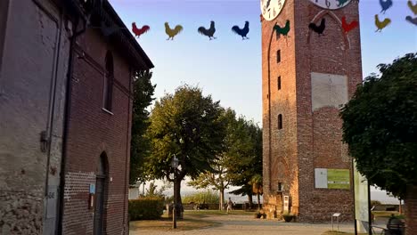 Hyper-Lapse,-Belvedere-Tower-In-Mondovi.-Cuneo,-Italy