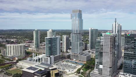 Aerial-of-Downtown-Austin,-Texas